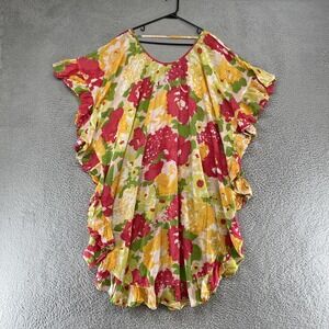 Maeve Anthropologie Kaftan Dress Womens Midi Floral Ruffle Boho Beach Caftan